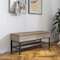 Flash Furniture Entryway Storage Bench with Lower Shelf Perfect for Entryway, Mudroom, or Bedroom in Gray Wash ZG-075-GY-GG - alternate 1